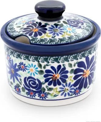 Produktbild von Original Bunzlauer Keramik Zuckerdose, V=0,4 Liter, B=10,6 cm, H=9,7 cm, Design DU126