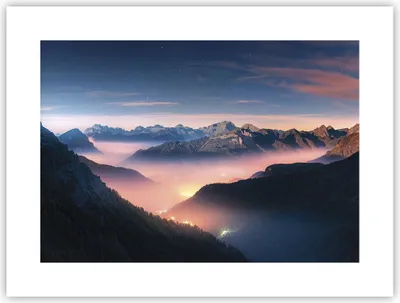Produktbild von Poster - Poster ohne Rahmen - Berge Wolken Nebel - 40x30 cm - Wand Bild - Wanddeko - Wandbilder - Kunstposter - Wandposter - Bilder - Kunstdruck - Wanddekoration - Wandbild - P2XAA40x30-5004