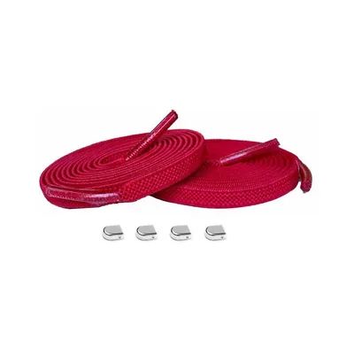 Produktbild von Elastische Schnürsenkel mit Clips - Schnürsenkel: Rot | Verschluss: Silber