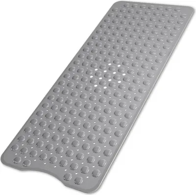 Immagine prodotto di EDIBAZZAR | Tappetino antiscivolo per bagno, doccia e vasca, 100 x 40 cm, grigio