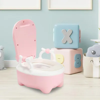 Productafbeelding van Eikuavons kinderpotje met lade, zachte Polyurethanzitting, rugleuning en spatbescherming, antislip toilet trainingsstoel, roze