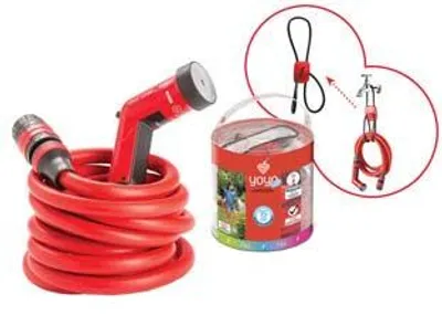 Image de Tuyau extensible « Yoyo Up » avec raccords, lance et support - 12-13 m / 25 m