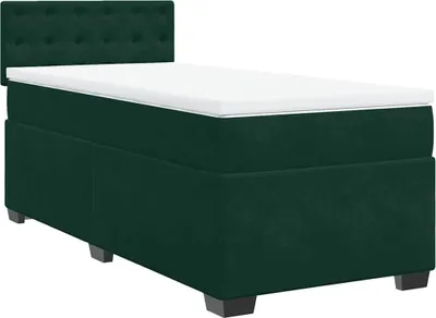 Produktbild von vidaXL Boxspringbett mit Matratze Dunkelgrün 100x200 cm Samt