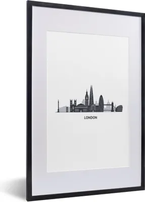 Produktbild von MuchoWow® MuchoWow® Gerahmtes Poster London - England - Skyline 40x60 cm - Poster mit zchwarzem Bilderrahmen - Poster in Rahmen