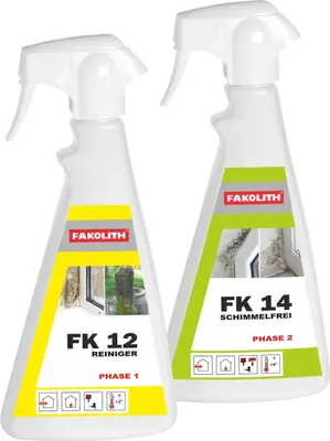 Produktbild von Fakolith FK 12 Keimfreier Reiniger + Fakolith FK 14 Antipilz-Untergrundsanierung 0,5 Liter