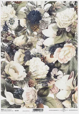 Produktbild von ITD Reispapier Decoupage Bastelpapier Softpapier, R1797 Blumen
