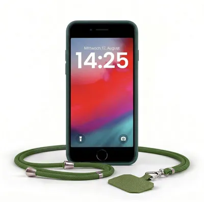 Produktbild von Handyhülle für Apple iPhone 7 / 8 / SE 2020 mit Handykette Band Kordel Hülle Case Schutzhülle Grün