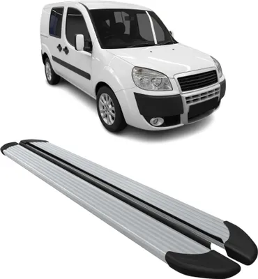 Image de Marchepieds Latéraux pédale pour Fiat Doblo 2000-2010 L1 Aluminium Argent 2Pcs