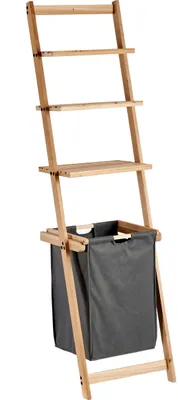 Image de Etagère de salle de bain avec panier à linge CLEAR, 151 x 40.5 x 36 cm