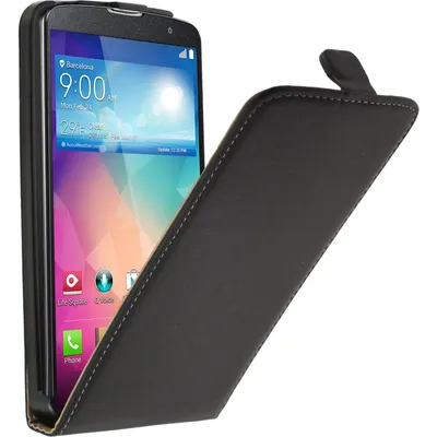 Produktbild von PhoneNatic Kunst-Lederhülle kompatibel mit LG G Pro 2 - Flip-Case schwarz + 2 Schutzfolien