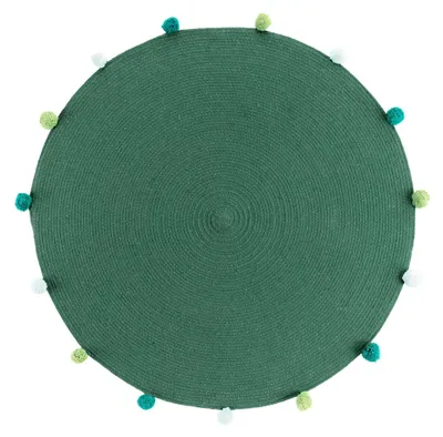 Zdjęcie produktu dla Okrągły dywanik z pomponami POMPOMPARTY, Ø 90 cm
