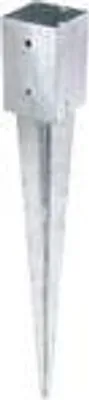 Zdjęcie produktu dla Alberts 211424 Gniazdo wbijane, do kwadratowych słupków drewnianych, ocynkowane ogniowo, 91 x 91 mm, długość całkowita 750 mm, zestaw 3 szt