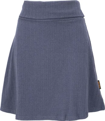 Produktbild von Minirock aus Baumwolle, Boho Tellerrock, Jacquard Rock mit Fischgrätenmuster - Blau, Damen, Baumwolle(Bio),Elasthan, Größe: XL