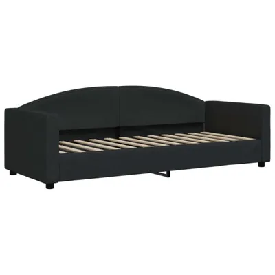 Image de vidaXL Lit de jour noir 80x200 cm Tissu