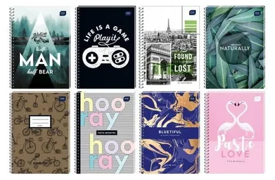 Produktbild von Interdruk Heft A5 kariert, 50 Blatt, Schulheft für Schule, Studium und Büro, Coverdesign sortiert