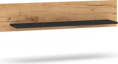 Produktbild von FURNLUX Wandregal Urso Eiche Und Schwarz 110cm / Hauptfarbe: Beige / Abmessungen: 110 x 24 x 22 cm