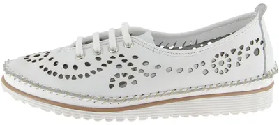 Produktbild von Andrea Conti Damen Schnürschuh aus Leder mit Cut-Outs 1881005, Größe:40 EU, Farbe:Weiß