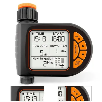 Produktbild von Bewässerungsuhr für Haus und Garten, LCD-Anzeige, wasserdicht, automatisches Steuerungssystem,für Garten Gewächshaus Landwirtschaft