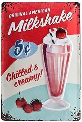 Produktbild von Nostalgic-Art - Blechschild 20 x 30cm - USA - Milkshake