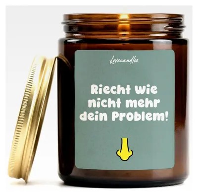 Produktbild von Duftkerze mit Spruch als Geschenk für Abschied, Kollegin und Kollege, Vanilleduft im Glas