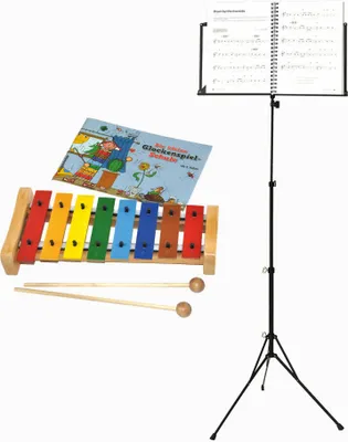 Immagine prodotto di Voggenreiter Das Bunte Glockenspiel-Set, 5-tlg., Volt Notenständer NS-100, Xylophon, Kinder Instrument