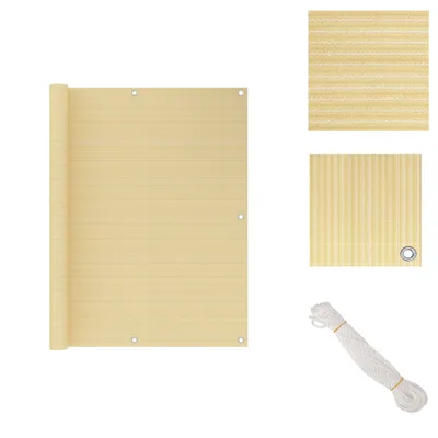 Obrázek produktu pro vidaXL Balkonová zástěna béžová 120x400 cm HDPE - Slunečníky a sluneční clony