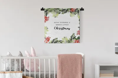 Produktbild von MuchoWow® Wandteppich Wandbehang Weihnachten - Zitat - Aquarell 60x60 cm Tapisserie Dekoration Wandtuch - Dekorationen - Wand Decke