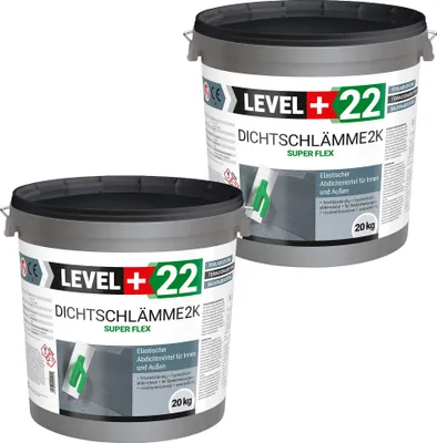 Zdjęcie produktu dla Zaprawa uszczelniająca LEVEL+ Dichtschlämme 2K SUPER FLEX L+22 - 40KG