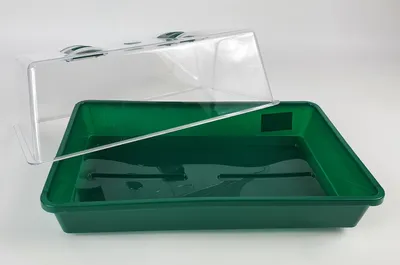 Produktbild von Mini Treibhaus Gewächshaus Anzucht Zimmergewächshaus Kunststoff dunkelgrün 38x24x18 cm