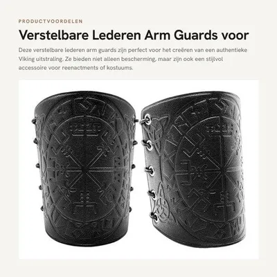 Produktbild von Verstellbare Lederarmstulpen für einen Wikinger-Look