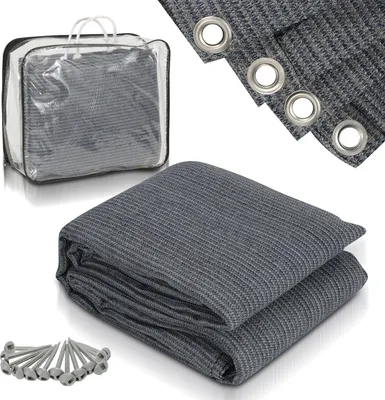 Tapis De Sol Pour Auvent Ou Tente De Camping - Tailles 2.5x2.5m à 4x6m - HDPE Résistant, Bleu-gris