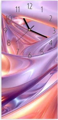 Produktbild von Wanduhr aus Glas mit Motiv Abstrakte Wellen- 30 x 60 cm - inkl. Aufhängesystem