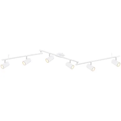 Produktbild von Globo Lighting Strahler Metall weiß, matt, Metall weiß, matt, Dreh-/Schwenkbar, LxBxH: 1800x100x185mm, exkl. 6x GU10 35W 230V