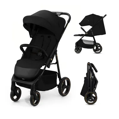 Immagine prodotto di Kinderkraft TRIG 3 Passeggino reclinabile con ruote ammortizzate fino a 25 kg Nero