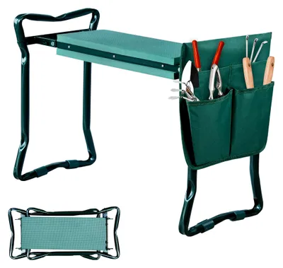 Produktbild von Kniebank Gartenbank Klappbar mit Werkzeugtasche und EVA-Schaumkissen bis zu 150 kg