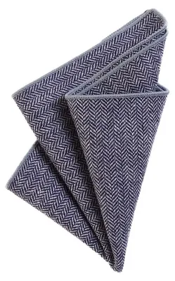 Produktbild von DonDon Herren Einstecktuch Taschentuch 23 x 23 cm Baumwolle Tweed Look blau kariert