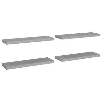 Image de vidaXL Étagères flottantes 4 pcs. Gris 80x23,5x3,8 cm MDF