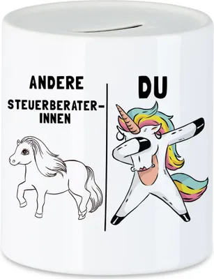 Produktbild von Andere Steuerberaterinnen Du Spardose  Pferd Einhorn Humor Lustig Unicorn Geschenk Apotheke