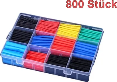 Produktbild von 800 Schrumpfschlauch-Set Kabelschutz 2:1 Schrumpfrate Schrumpfschläuche Φ1-13mm
