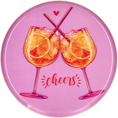 Produktbild von Gift Company Dekotablett Love Trays Cheers Rosa (12,7cm)