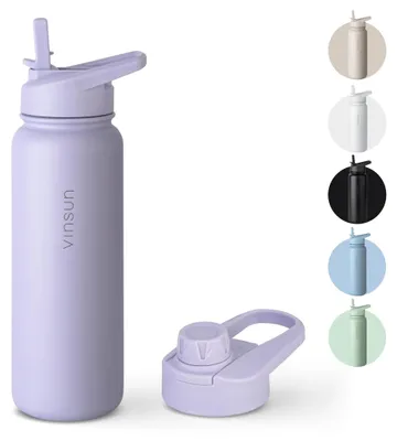 Obrázek produktu pro Láhev na pití z nerezové oceli, 750 ml – Těsná, dvouplášťová, bez