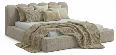 Produktbild von Polsterbett DreamLux Veneto 160 x 200 cm mit Lattenrost und Bettkasten Stoff Abriamo 3, KI-generiertes Bild