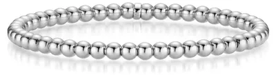 Produktbild von 4mm Kugel-Armband Armreif Armschmuck elastisch 585 Gold Weißgold stretch