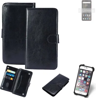 Produktbild von K-S-Trade 360° Hülle kompatibel mit UMIDIGI Power 3 schwarz Kunstleder Case BookCase WalletCase Kunstlederederhülle Handyhülle, Rundumschutz