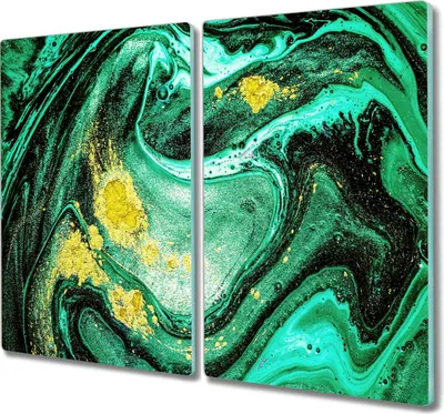 Produktbild von Coloray Herdabdeckplatte 2x30x52 cm Schneidebrett Kochplattenabdeckung Küchenbrett Hackbrett - Flüssigkeiten Abstractionism