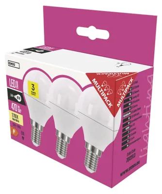 LED žárovka Classic Mini Globe / E14 / 5 W (40 W) / 470 lm / teplá bílá
