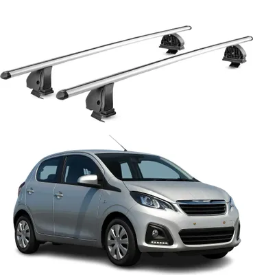 Image de Barres de toit transversales Alu pour Peugeot 108 2014-2021 5Portes Gris 2x