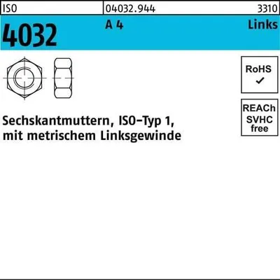 Produktbild von Sechskantmutter ISO 4032 links M 18 A 4 - 70