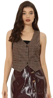 Productafbeelding van Allegra K dames vest, steampunk stijl, elegante, mouwloos, jack. Veelzijdig racerback model