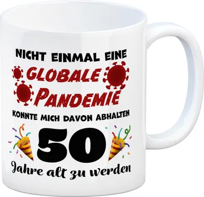 Produktbild von 50. Geburtstag Kaffeebecher mit lustigem Spruch: Pandemie